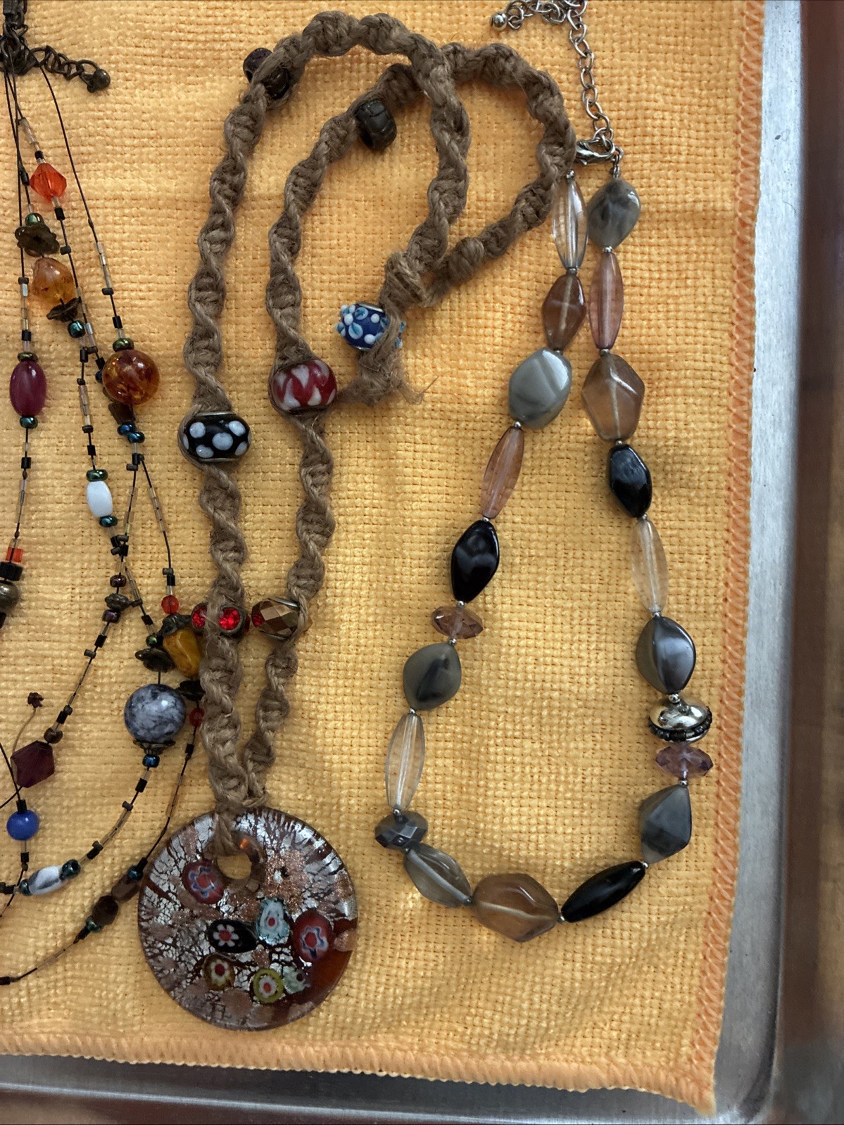 Fashioned Lot of 6 Necklaces. Various Lengths and Styles. Stones Glass Beads