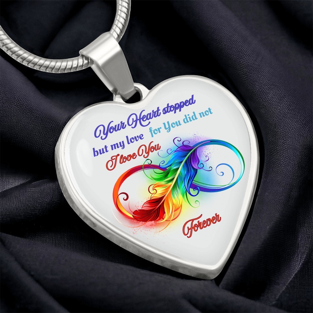 “Your Heart Stopped” Memorial Necklace – Sympathy Jewelry for Her