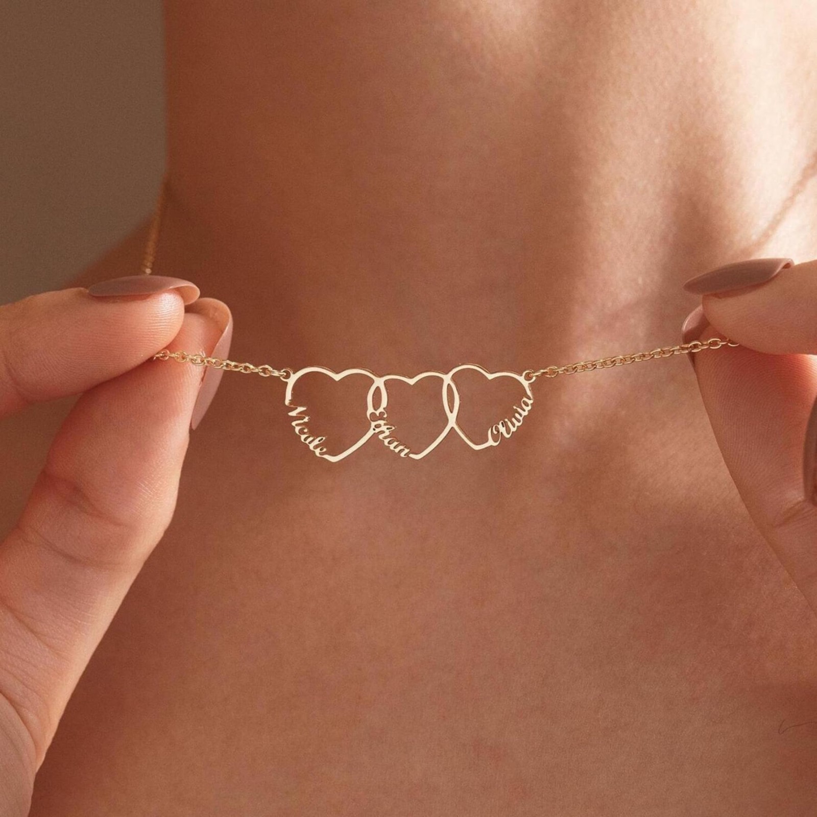 Personalized Couples Name Heart Pendant Necklace Relationship Custom Jewelry