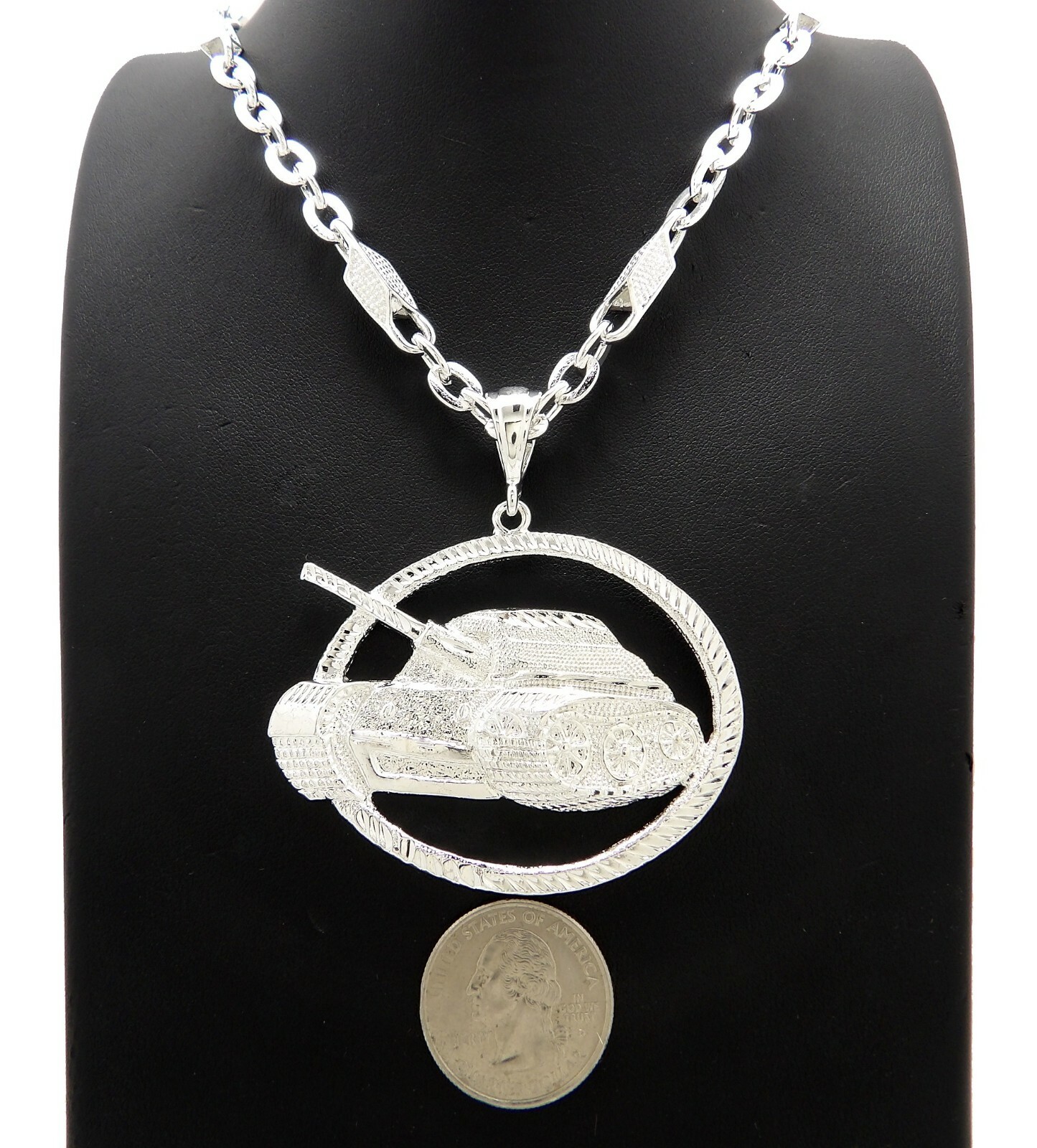 New No Limit Record Tank Pendant 6mm/30″ Link Chain Hip Hop Necklace RC4014