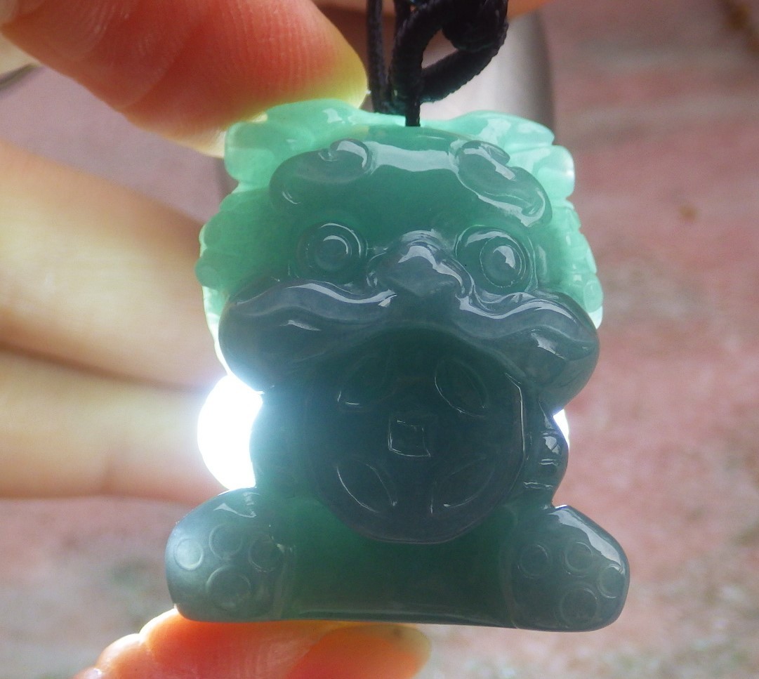 Video Certified Natural A Jade jadeite Pendant Cartoon Dragon Coin 龙 130107 VS