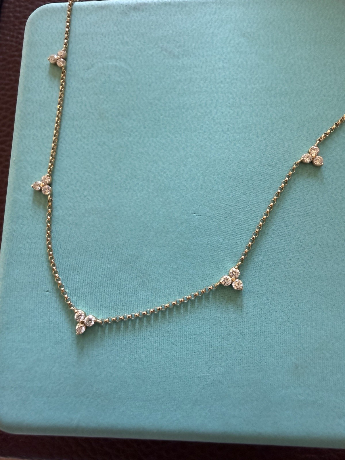 Roberto Coin 18K Yellow Gold Diamond 5-Station Necklace 0.45ctw Ruby Clasp