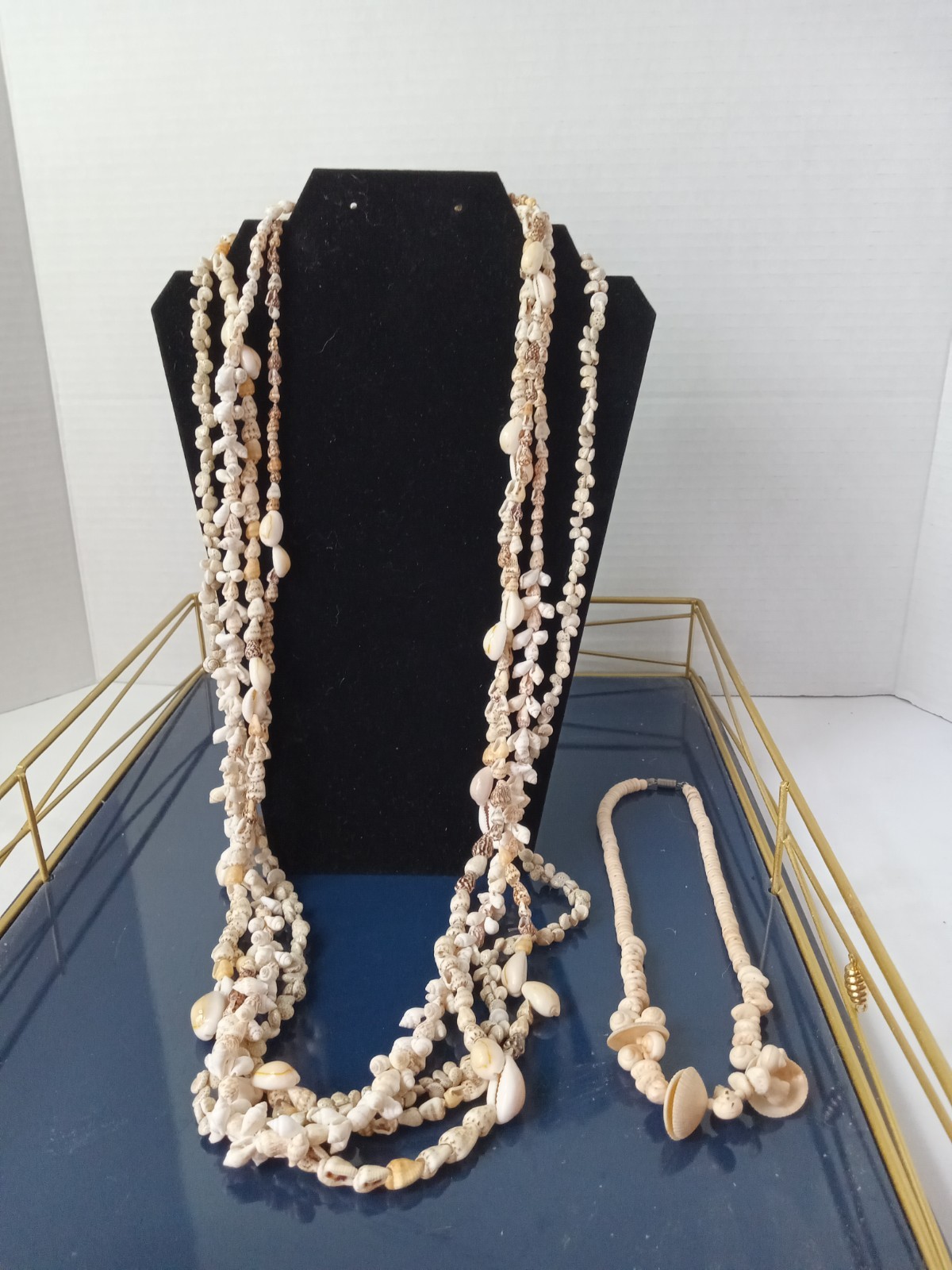 5-piece Lot Shell Necklaces Featuring Cowrie Shell and Puka Shells