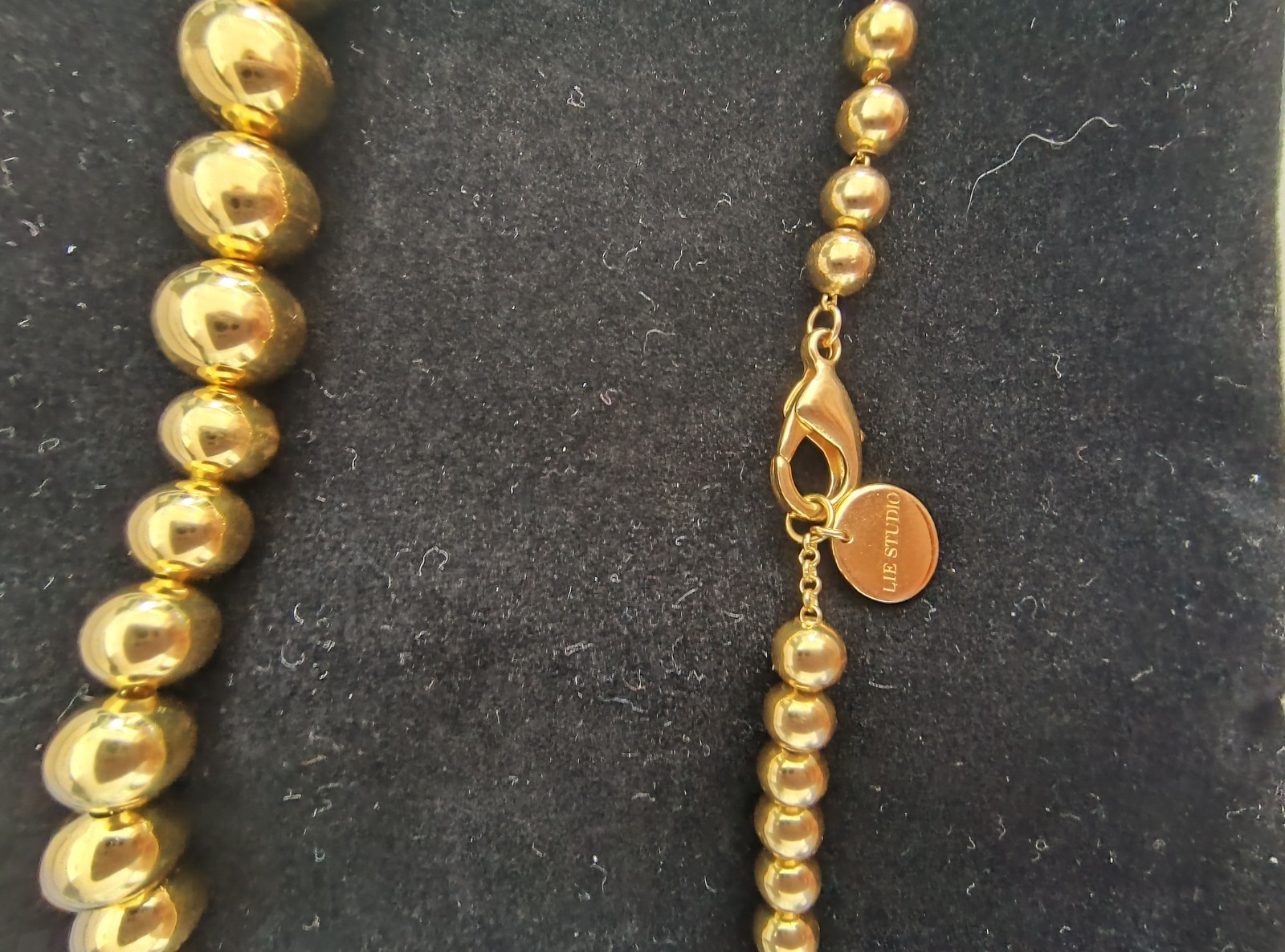 NWB Lie Studio Olivia Necklace 18 Carat Golden Plated Brass 25 Inch Necklace