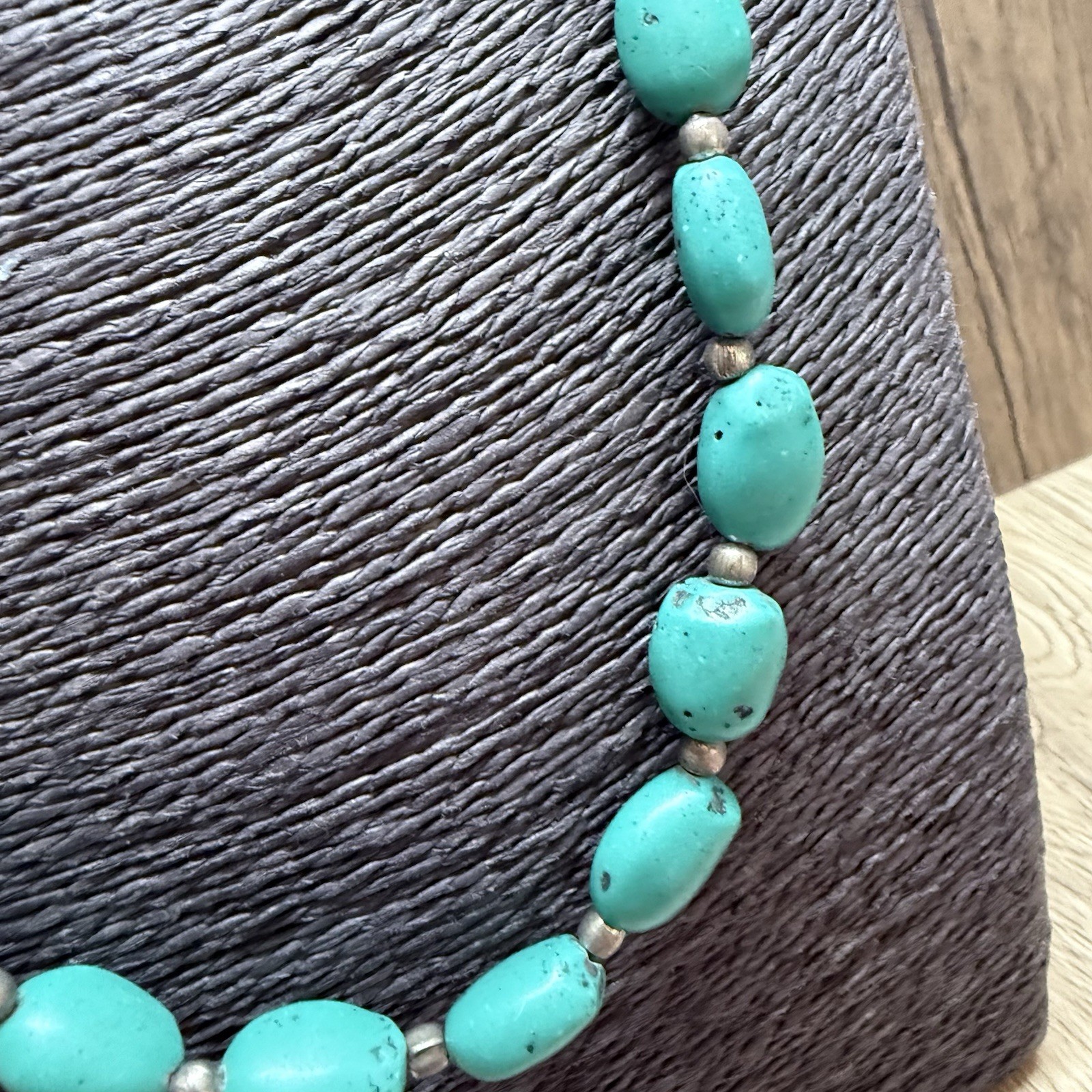 RETRO Turquoise & Coral Colour Beaded Necklace 60cm Adj. Kitsch Pretty Boho
