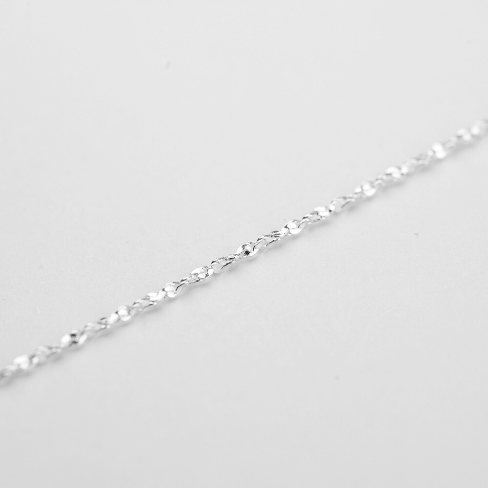 925 Silver Whirling Chain Necklace w/ Lobster Lock Women Fashion Jewelry 16-24″
