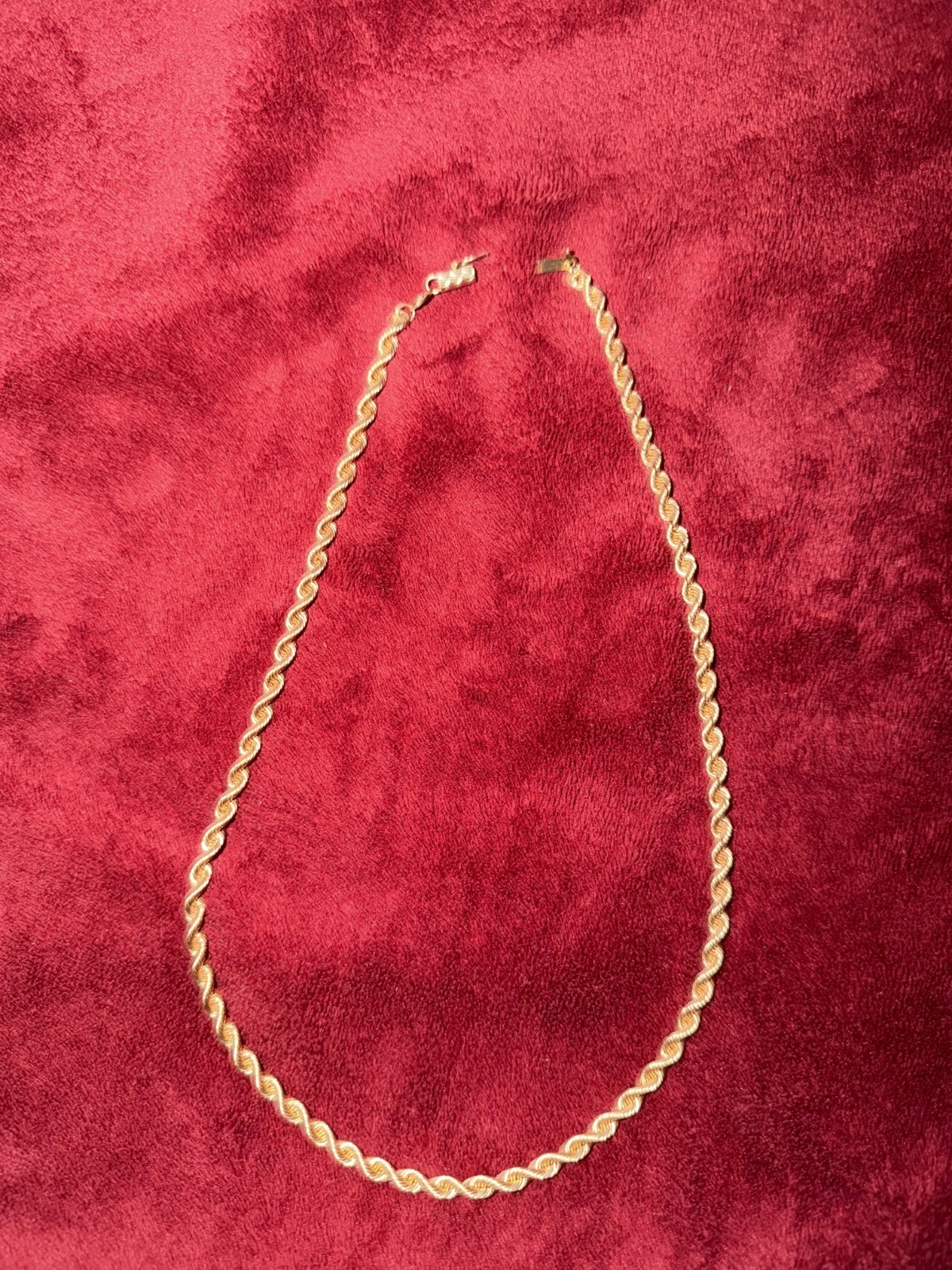 Vintage 20 Inch, 14k Solid Gold Heavy Silk Rope Necklace, 28 Grams, 4.5 Thick!