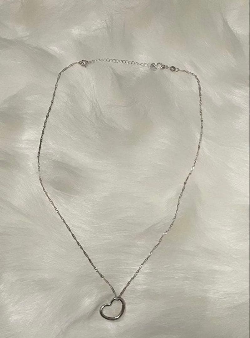 Tiffany & Co Open Heart Necklace Sterling Silver 925 22mm Pendant Used