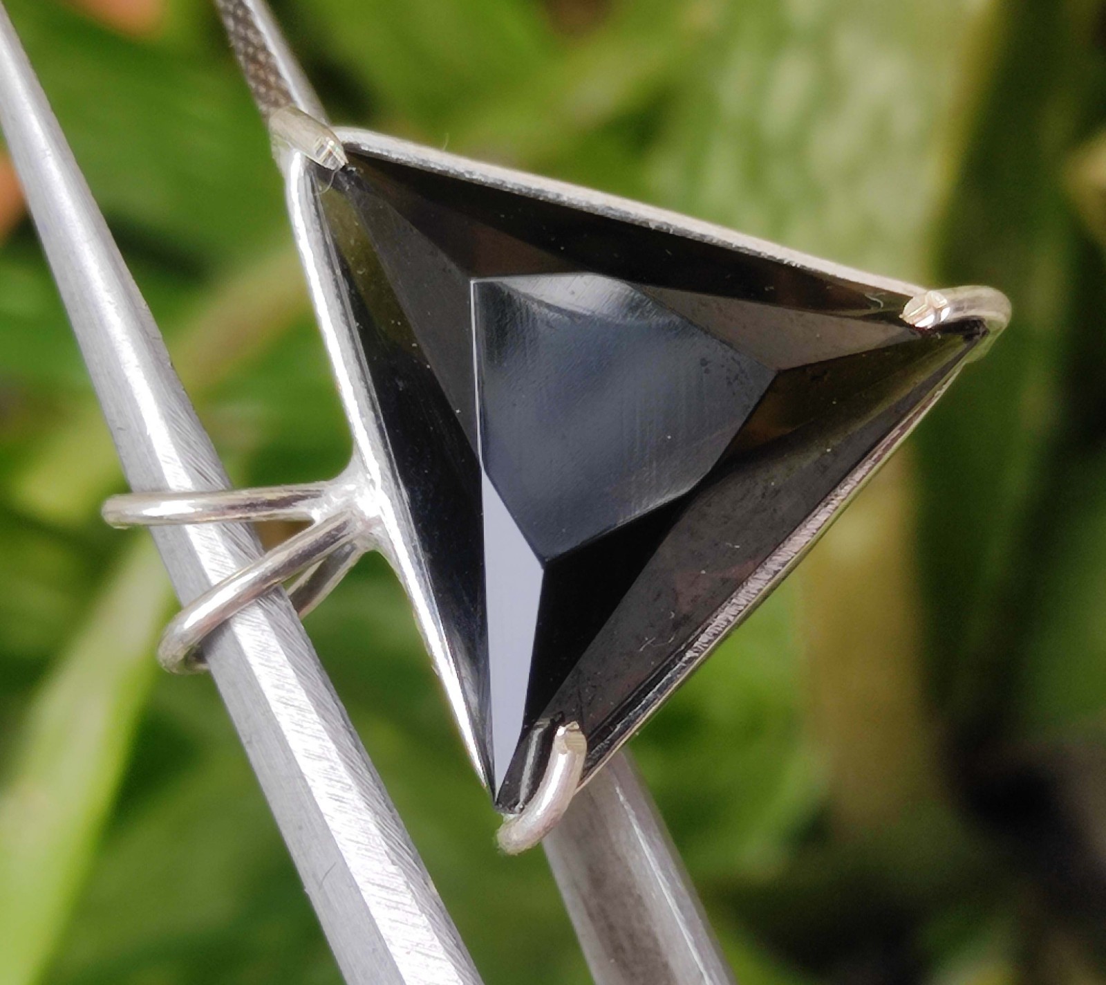 Trillion Cut 27 Ct Natural Smokey Topaz Pendant Sterling Silver Gemstone Jewelry