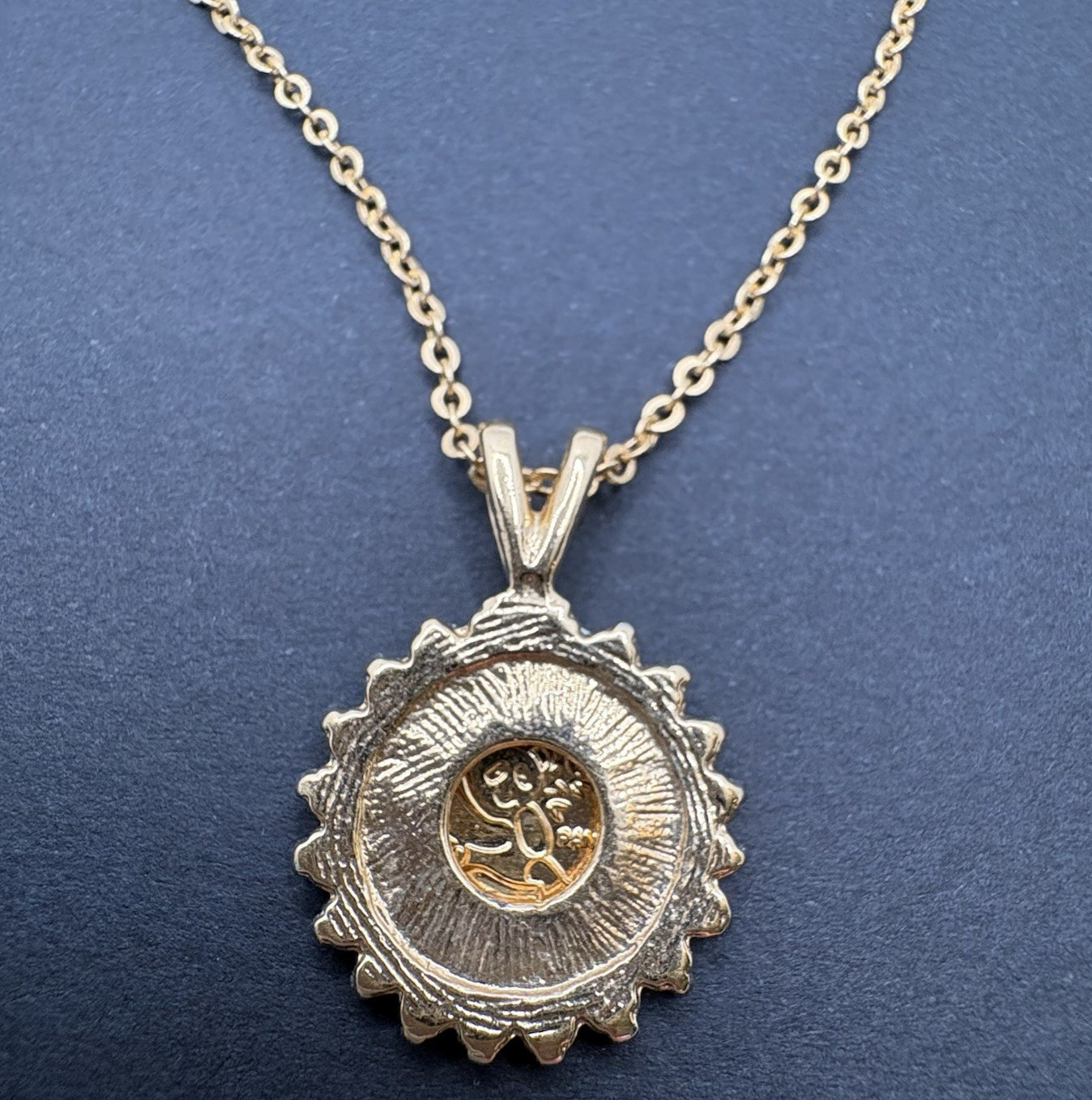 Vintage Lady Liberty Mini Coin Pendant Necklace Pavé Crystals Accent Gold Tone