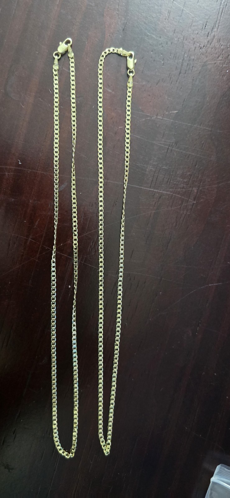 X2 – Italian 18k Gold Curb Chain Necklace 2.5mm 18 Inches Long