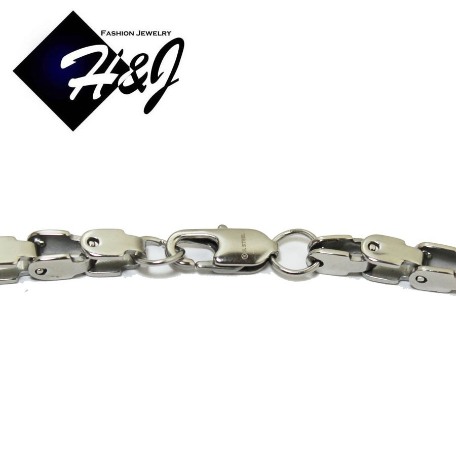 18-40″MEN’s Stainless Steel 5mm Silver Box Bike Link Chain Necklace