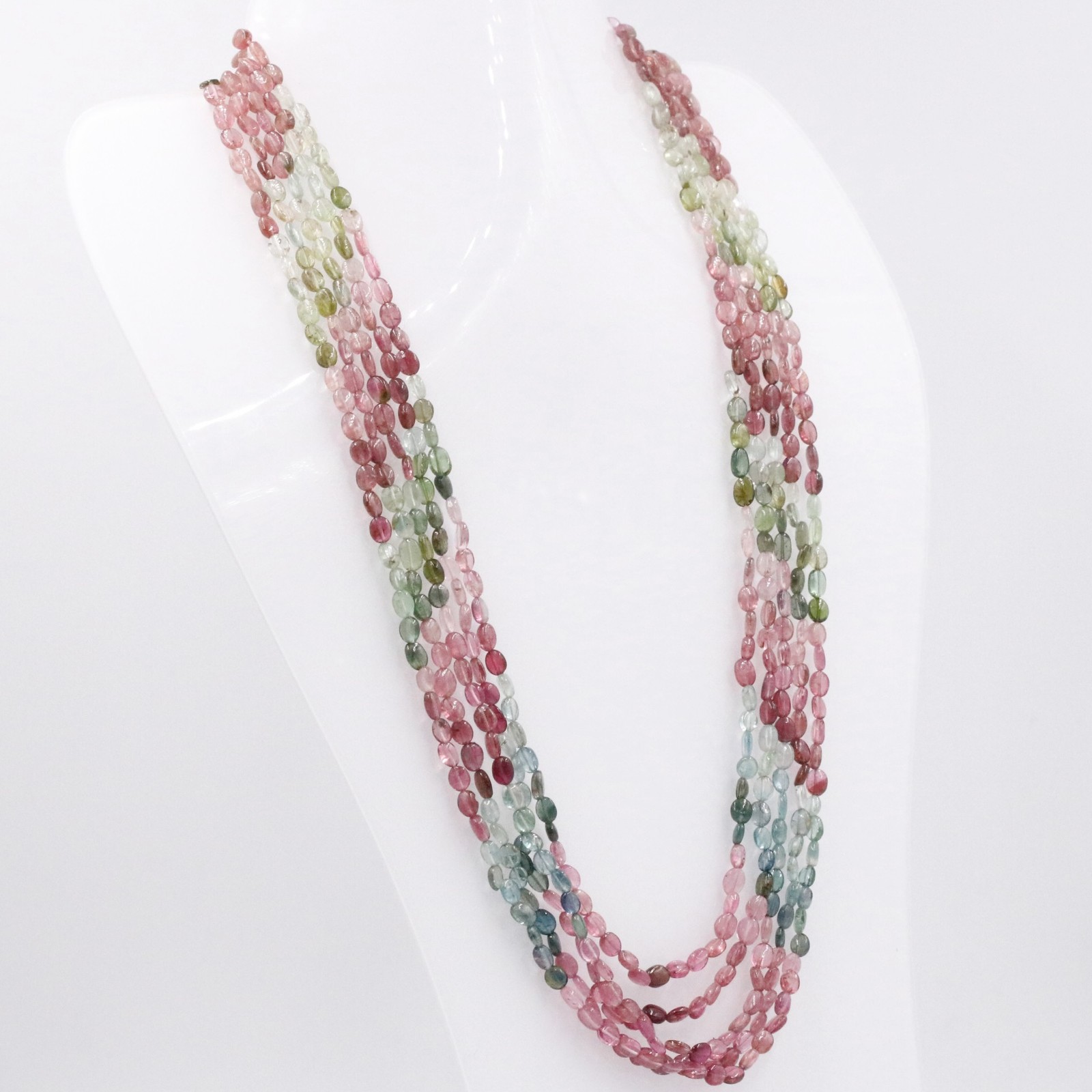 5 Strand Natural Tourmaline Necklace