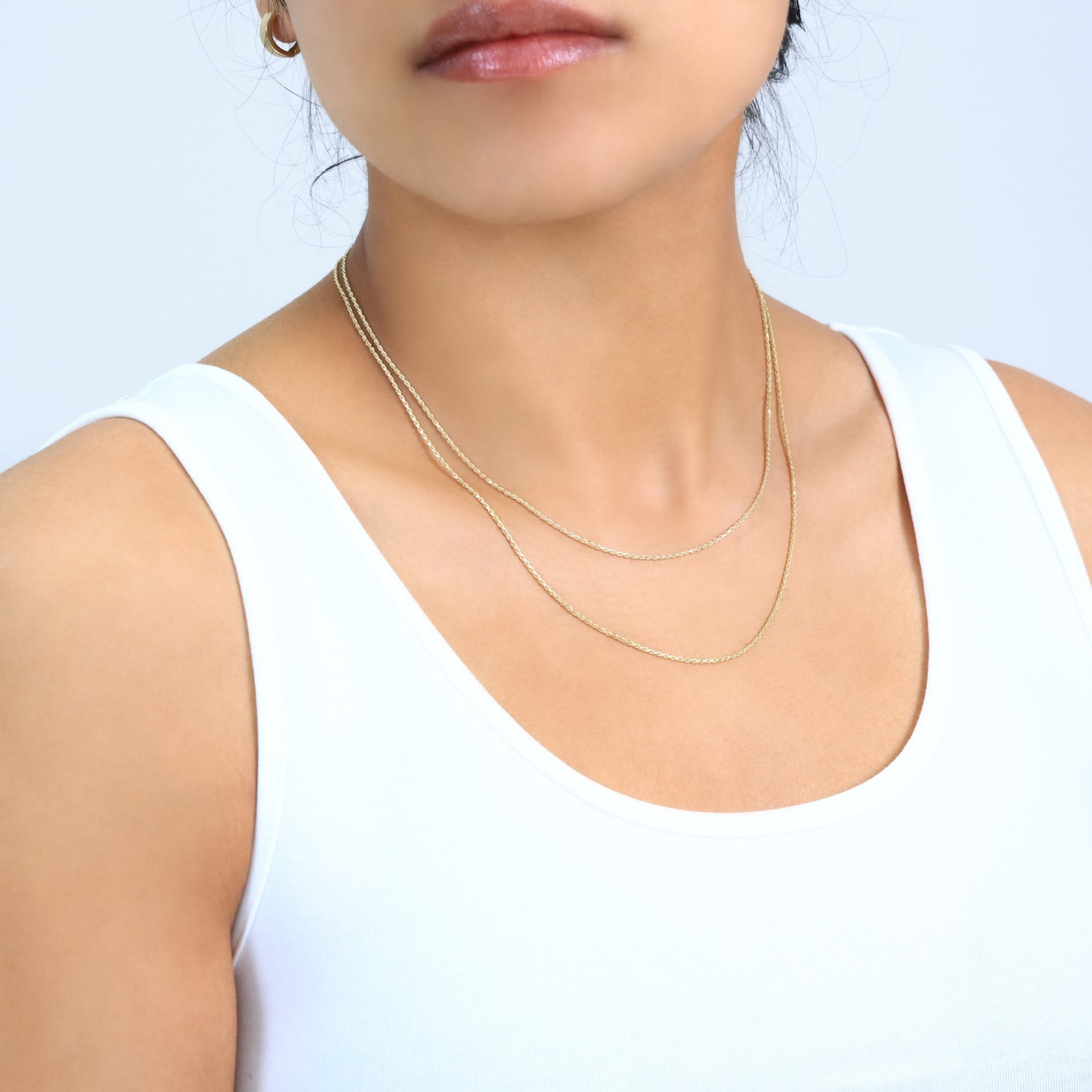 10K Yellow Gold 1mm-10mm Diamond Cut Solid Rope Chain Pendant Necklace 16″- 30″