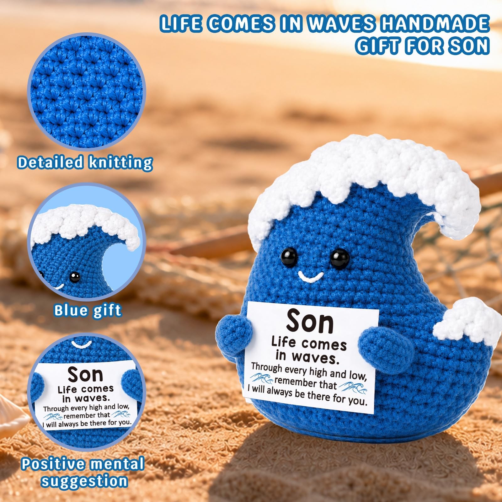 MY-ALVVAYS Cheer Up Gifts for Son from Dad Mom Wave Crochet Back to School | …