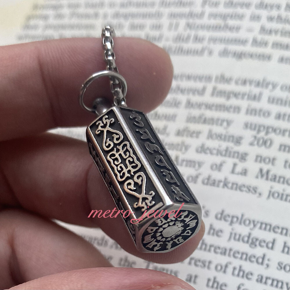 Tibet Tibetan Buddhist Urn Pendant Necklace For Adult Human Ashes Memorial Men