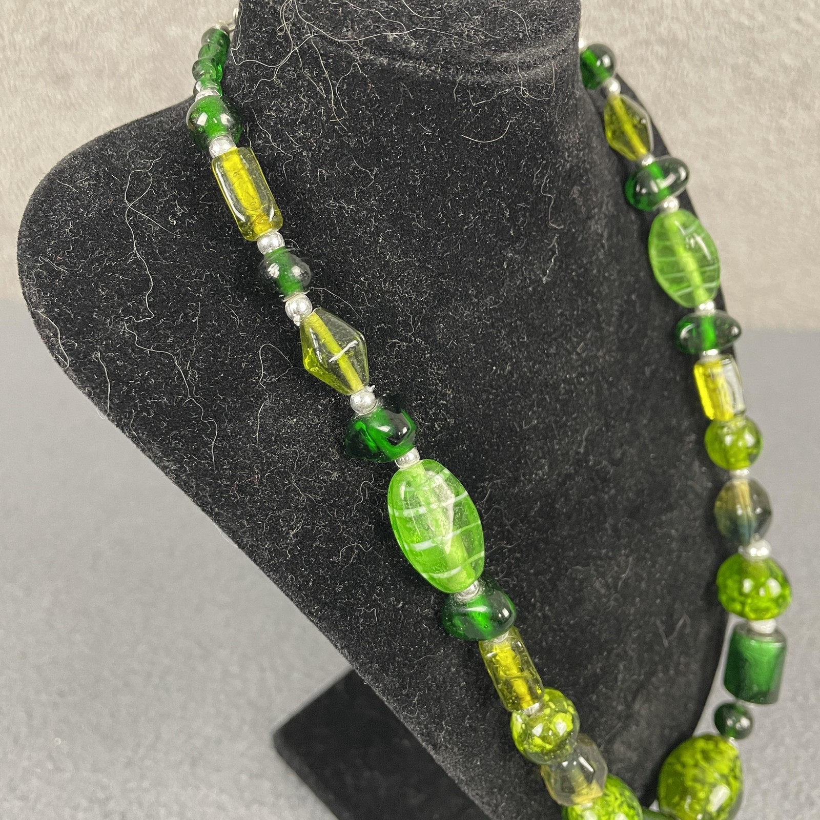 Necklace Green Glass Beaded Mixed Chunky In Womens Boho Statement Jewelry