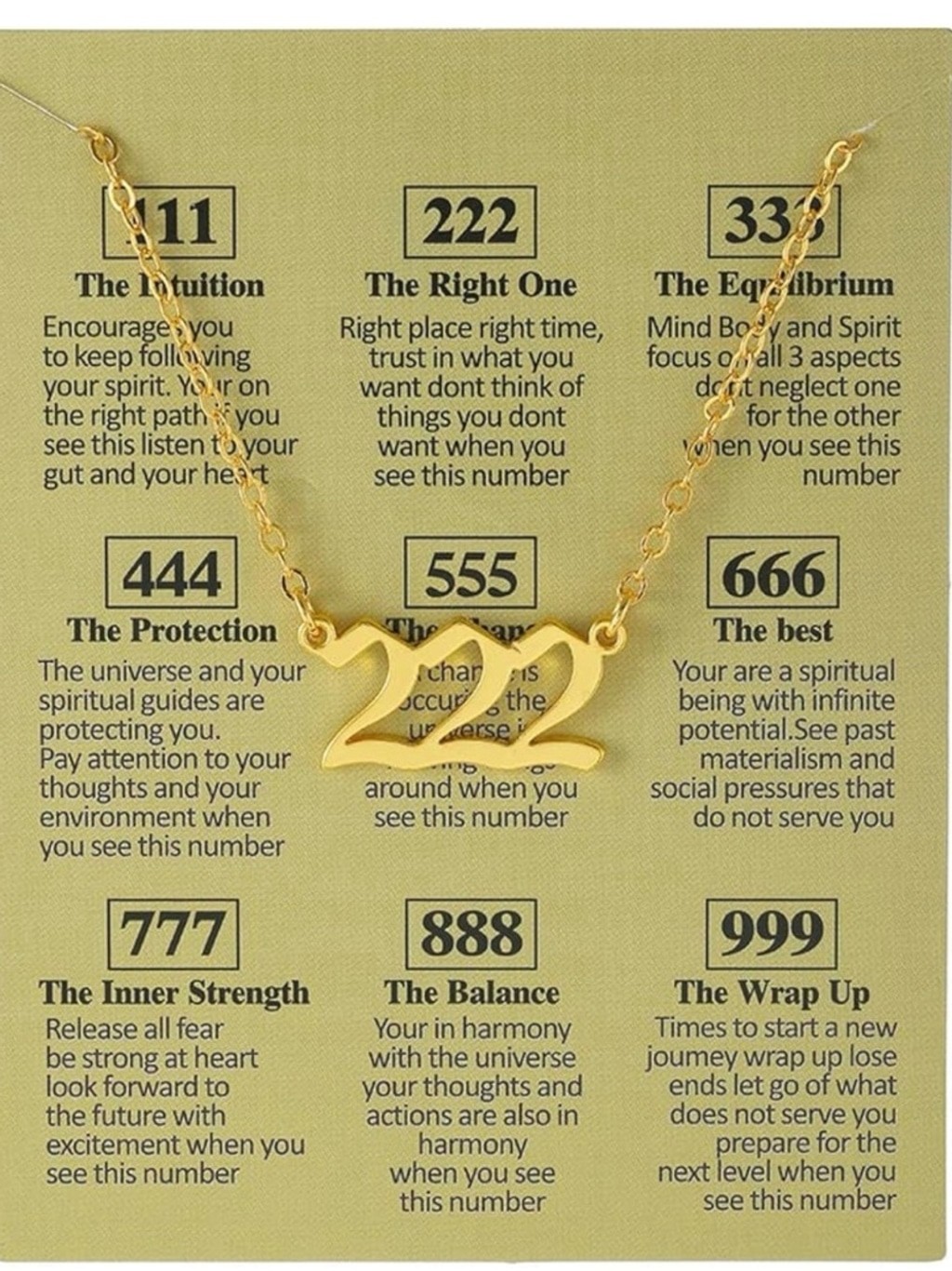 Dainty Gold Silver Plated Old English Number Necklace Numerology 222