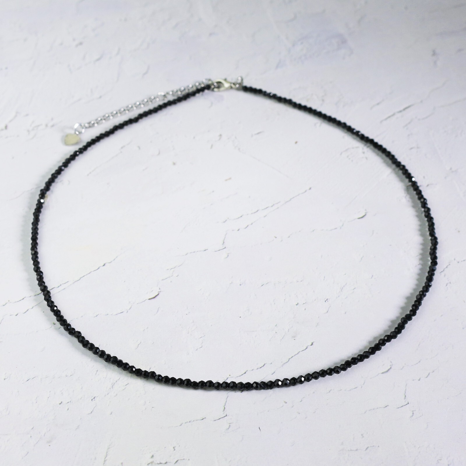 Minimalist Obsidian Choker 2mm Beaded Delicate Necklace Healing Chakra Necklace