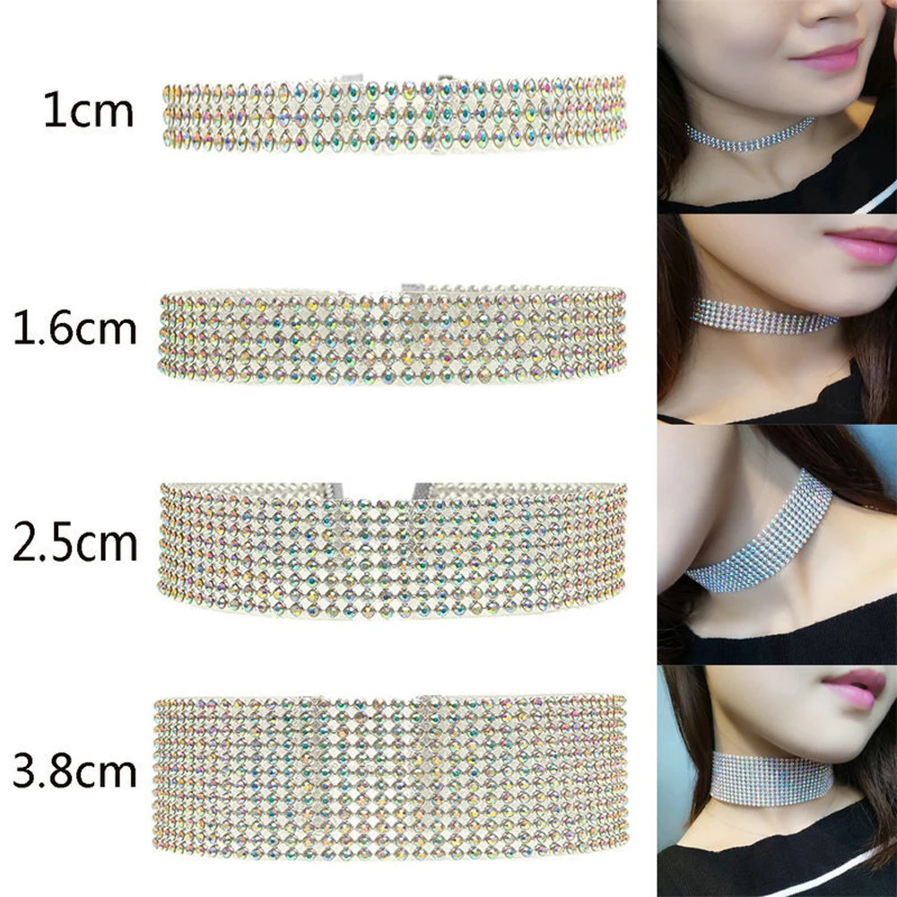 Punk Hip Hop Rhinestone Choker Necklace Women’s Style Collar Jewelry Gift