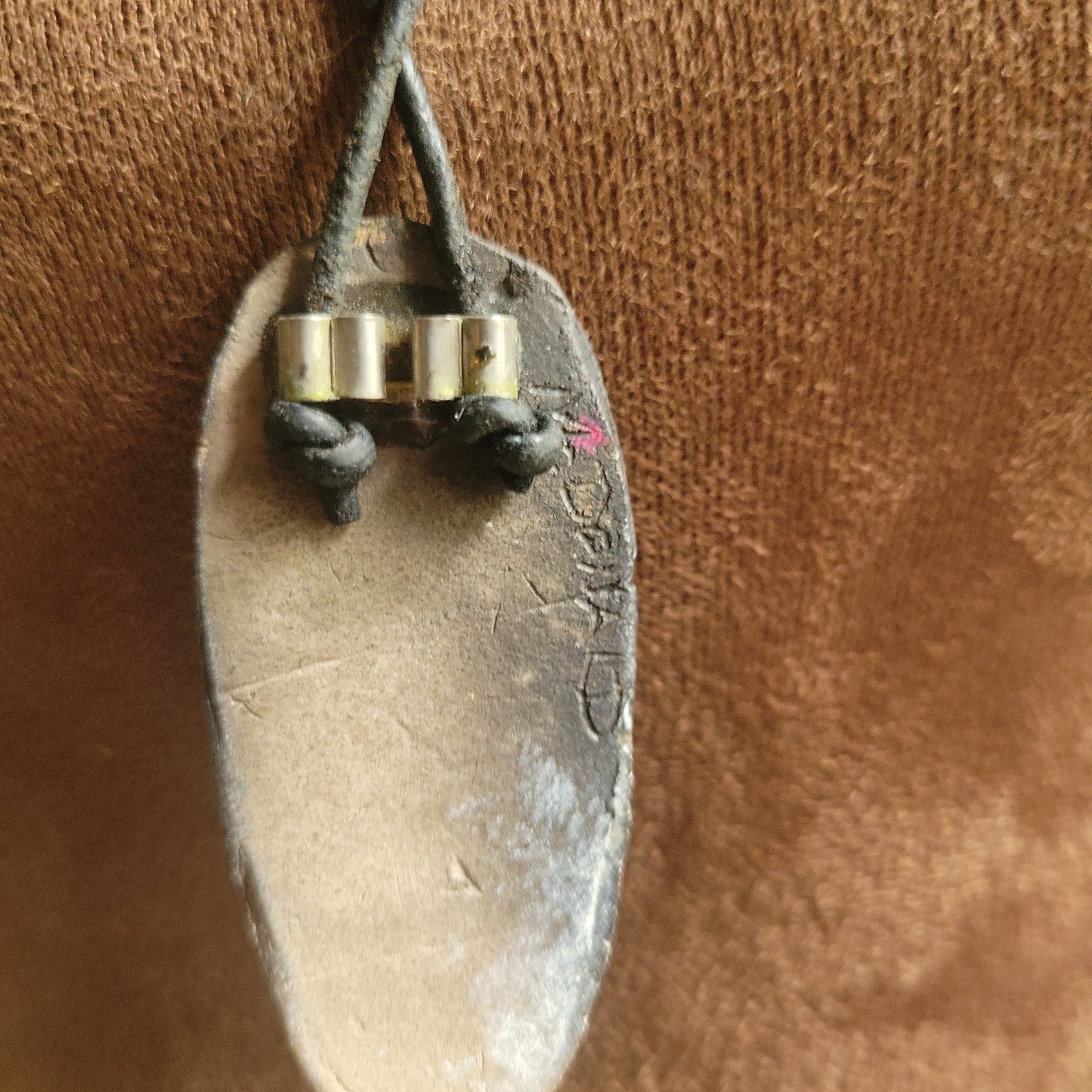 McDonald Signed Clay Tribal Mask Pendant Necklace Earthy Gray One Size Ethnocore