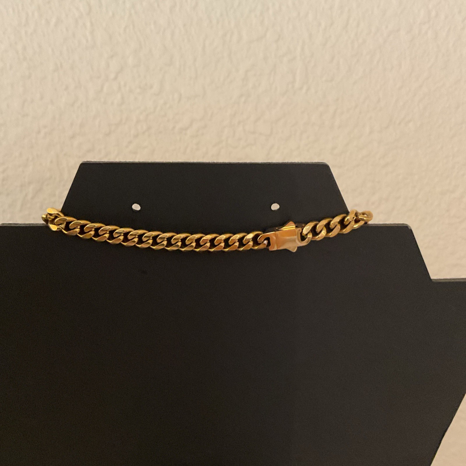 Gold Plated Chain Necklace – 3.8 mm Thick & 26 inch Long Cuban Adjustable Length