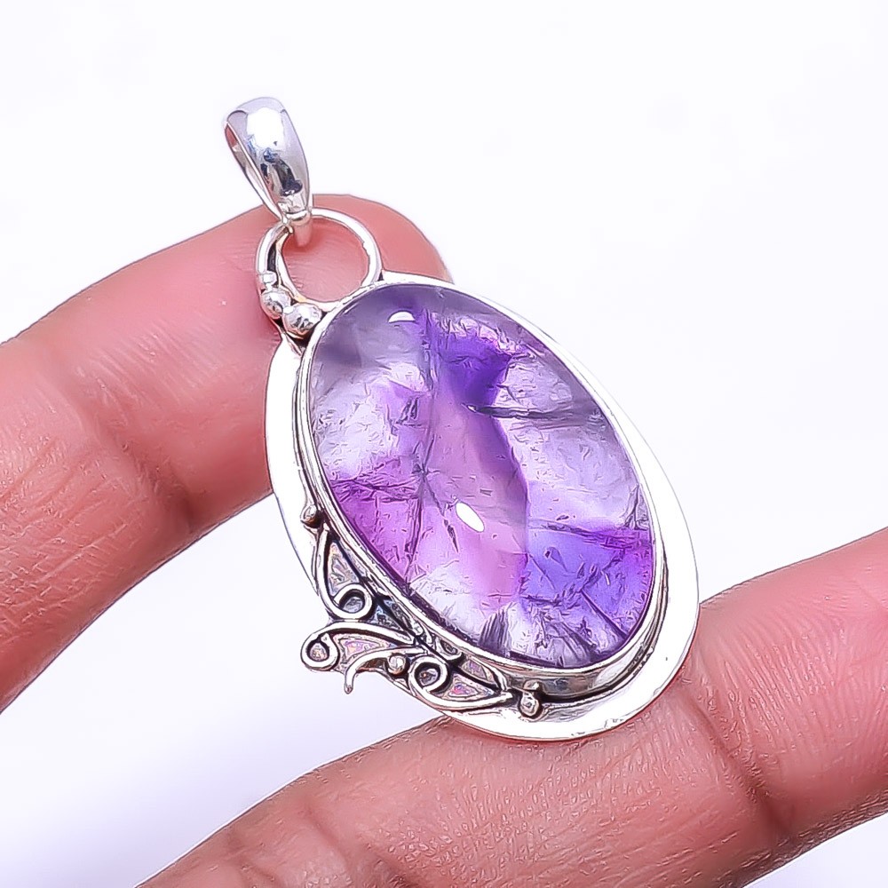 Trapiche Amethyst – Brazil Handmade 925 Sterling Silver Pendant 1.95″ P951639926