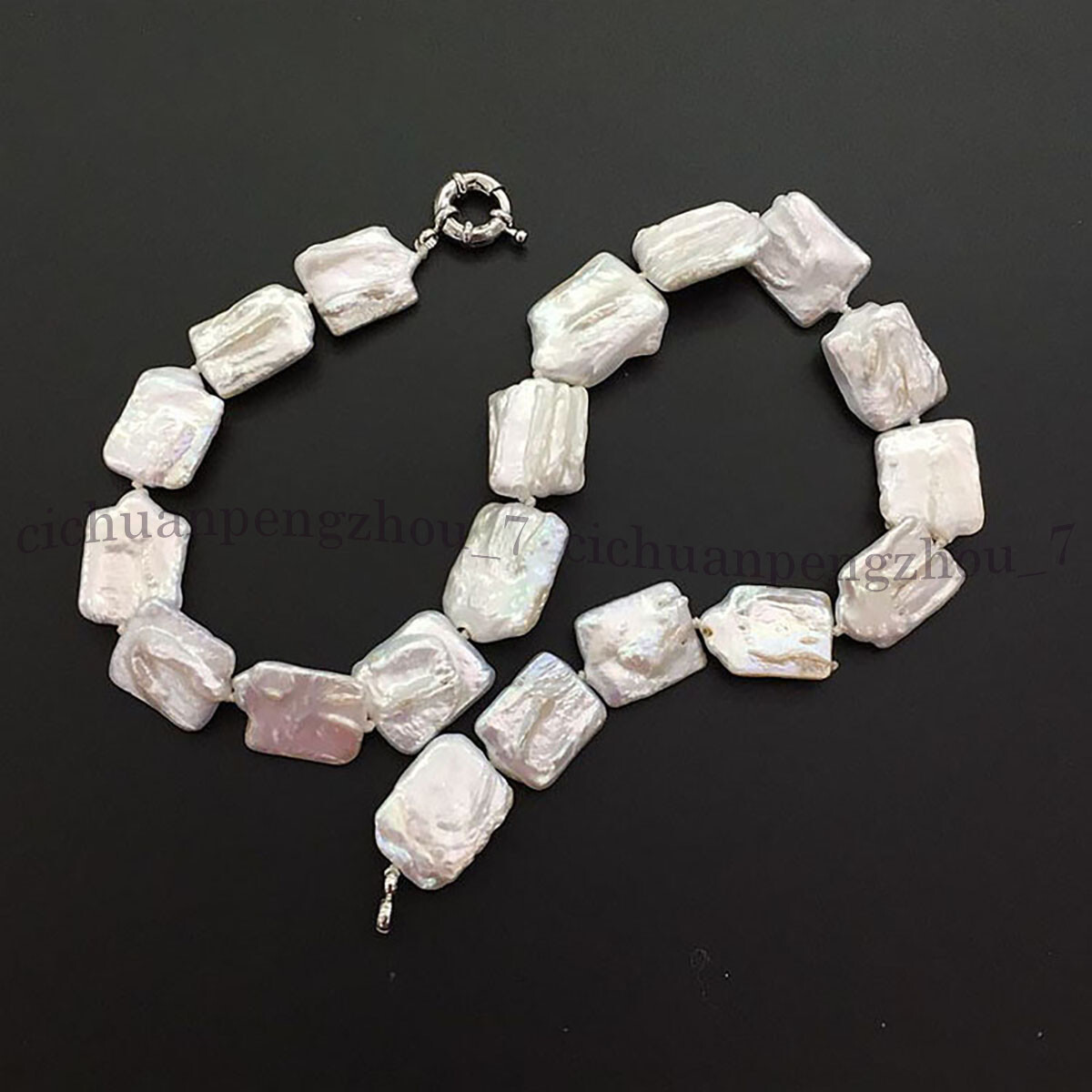 Square 15x20mm White Natural Unique Freshwater Pearl Beads Necklace 14-36 inch