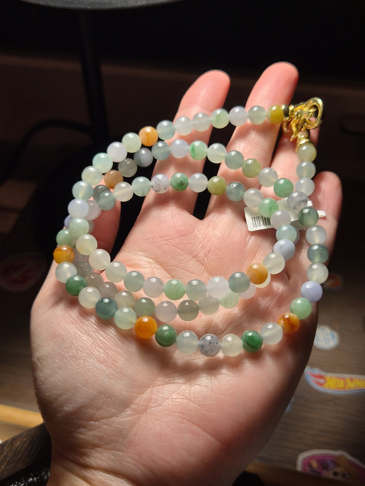 Multi-color Burmese Jadeite Necklace