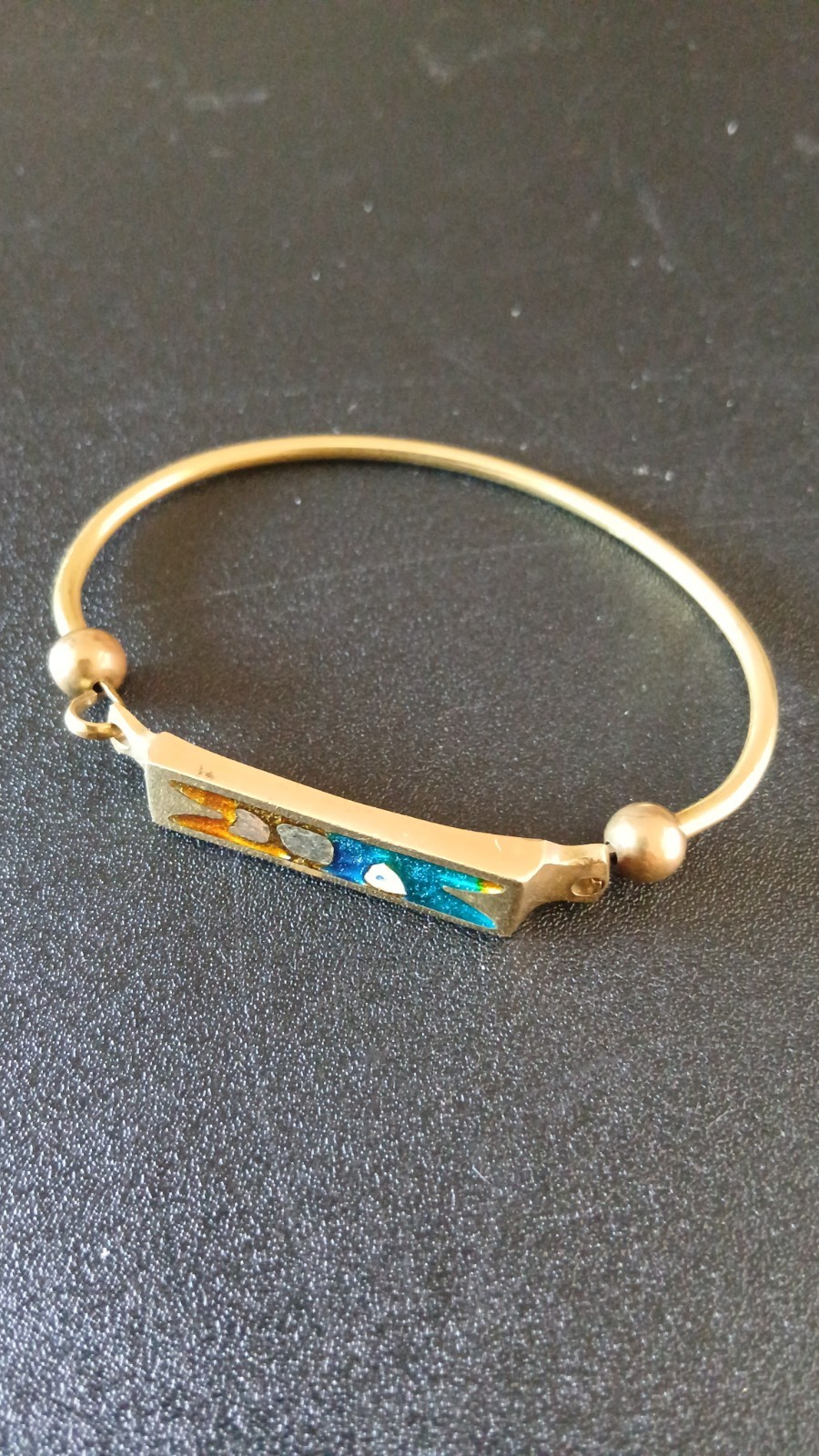 Brass Necklace And Bangle With Beautiful Enamel Design Hook Clasp