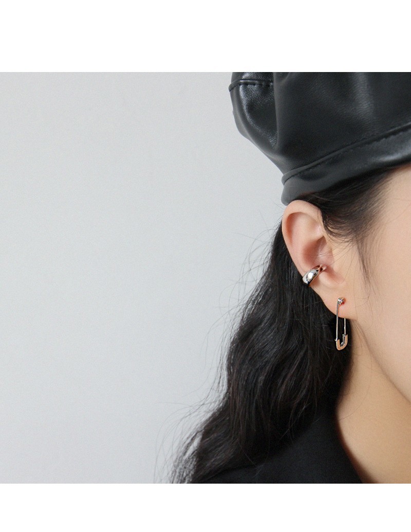 Paperclip Safety Pin Dangle Earrings Hoop Drop Gold Plated S925 Sterling Silver