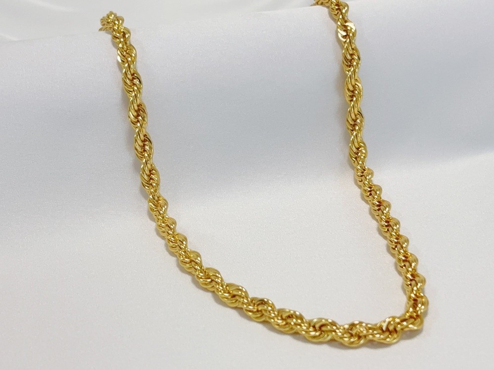 18K Yellow Gold Diamond Cut Rope Chain 8mm NecKlace Mens Womens 26″