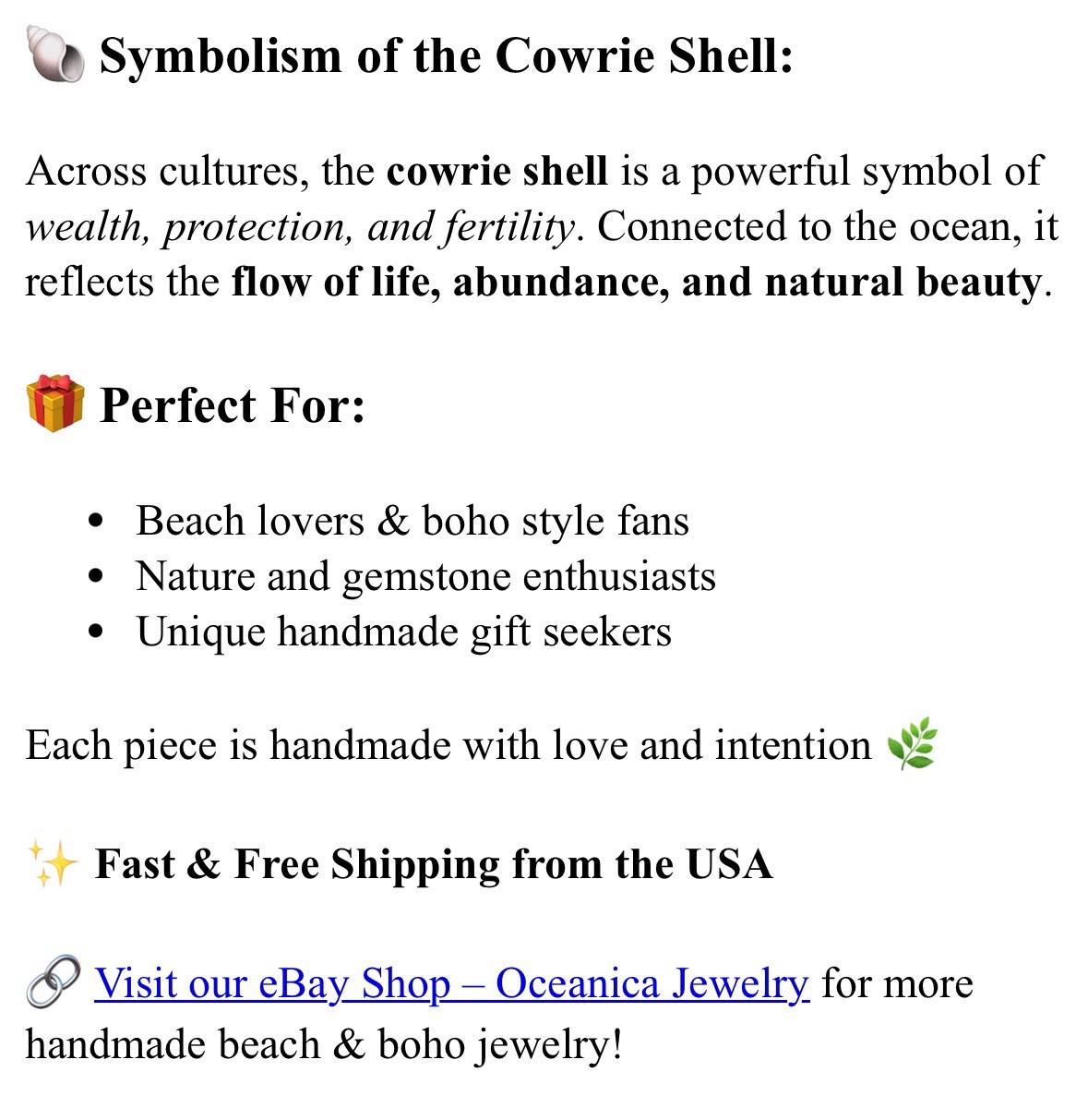 Adjustable Cowrie Shell Necklace Gemstone Beads – Turquoise, Tiger’s Eye, Amethy
