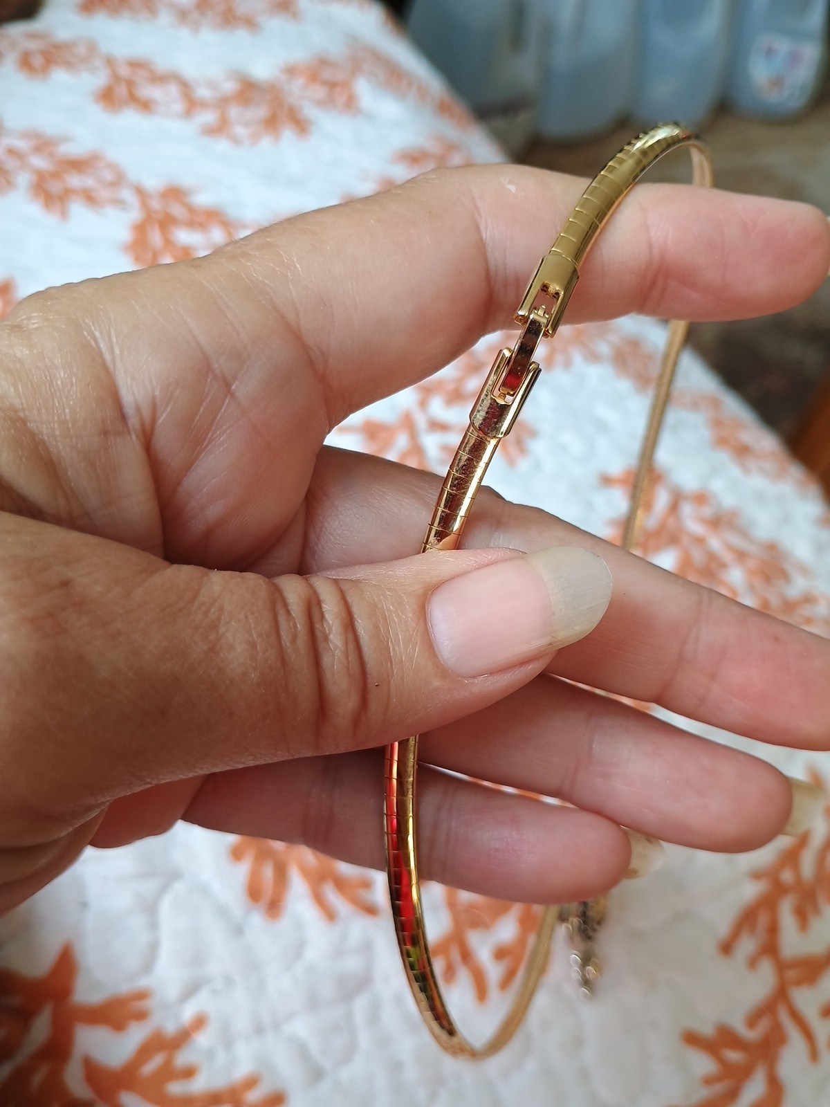 Vintage Roman Signed Etruscan Gold Toned Omega Choker Necklace 15″