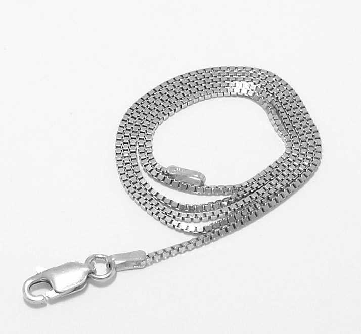 1mm Anti-Tarnish Solid Italian Box Chain Necklace REAL Sterling Silver