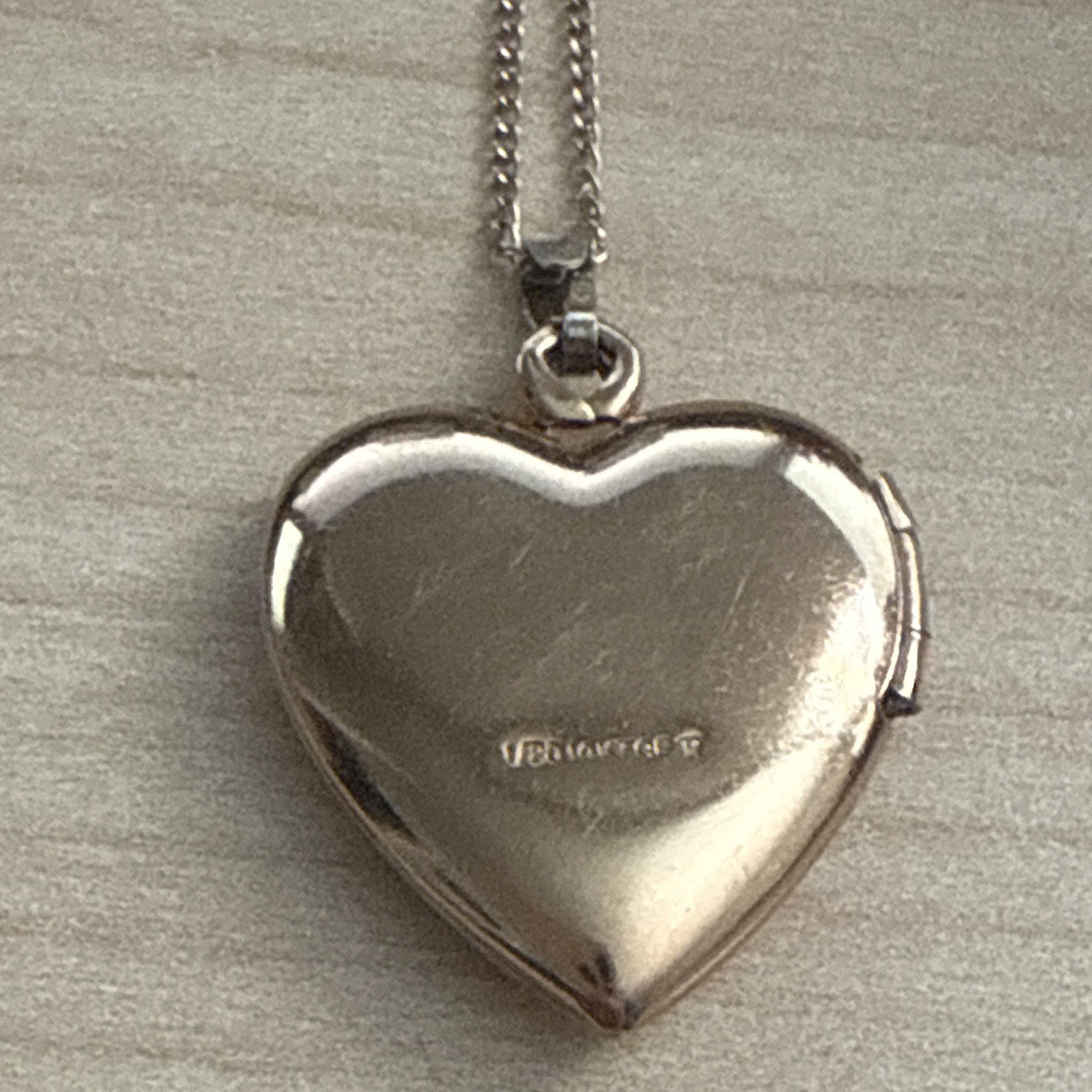 Vintage 14K Gold Filled I Love You Heart Locket Necklace Sterling Silver Bail