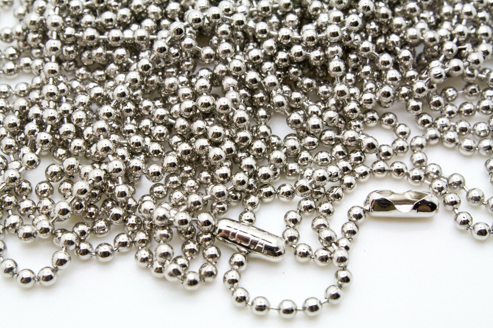 WHOLESALE LOT of 100 200 500 1000 BALL CHAIN NECKLACE 2.4mm 30″ Nickel Plated