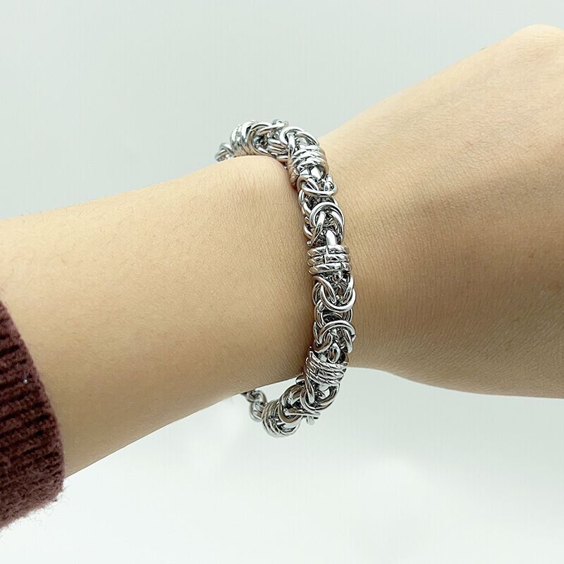 9mm Woman Man Stainless Steel Thick Heavy Braided Chain Necklace Bangle Bracelet