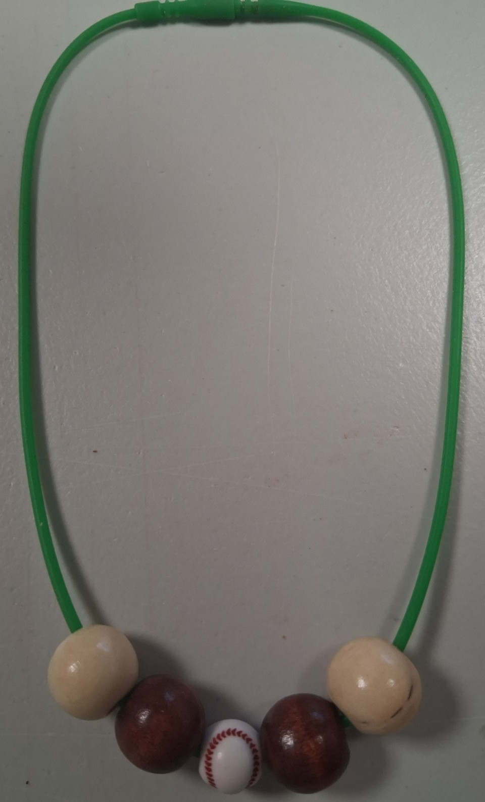Necklace Colliers, Sports, Basketball, Wooden Beads, Navy Blue