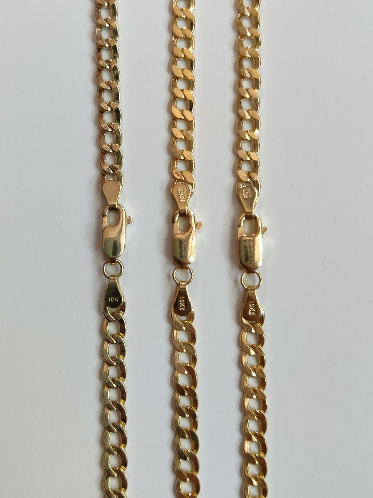 4.5 MM Solid 10K Cuban Link Chain, 16″, 18″, 20″, 22″, 24″ Gold Chain Necklace