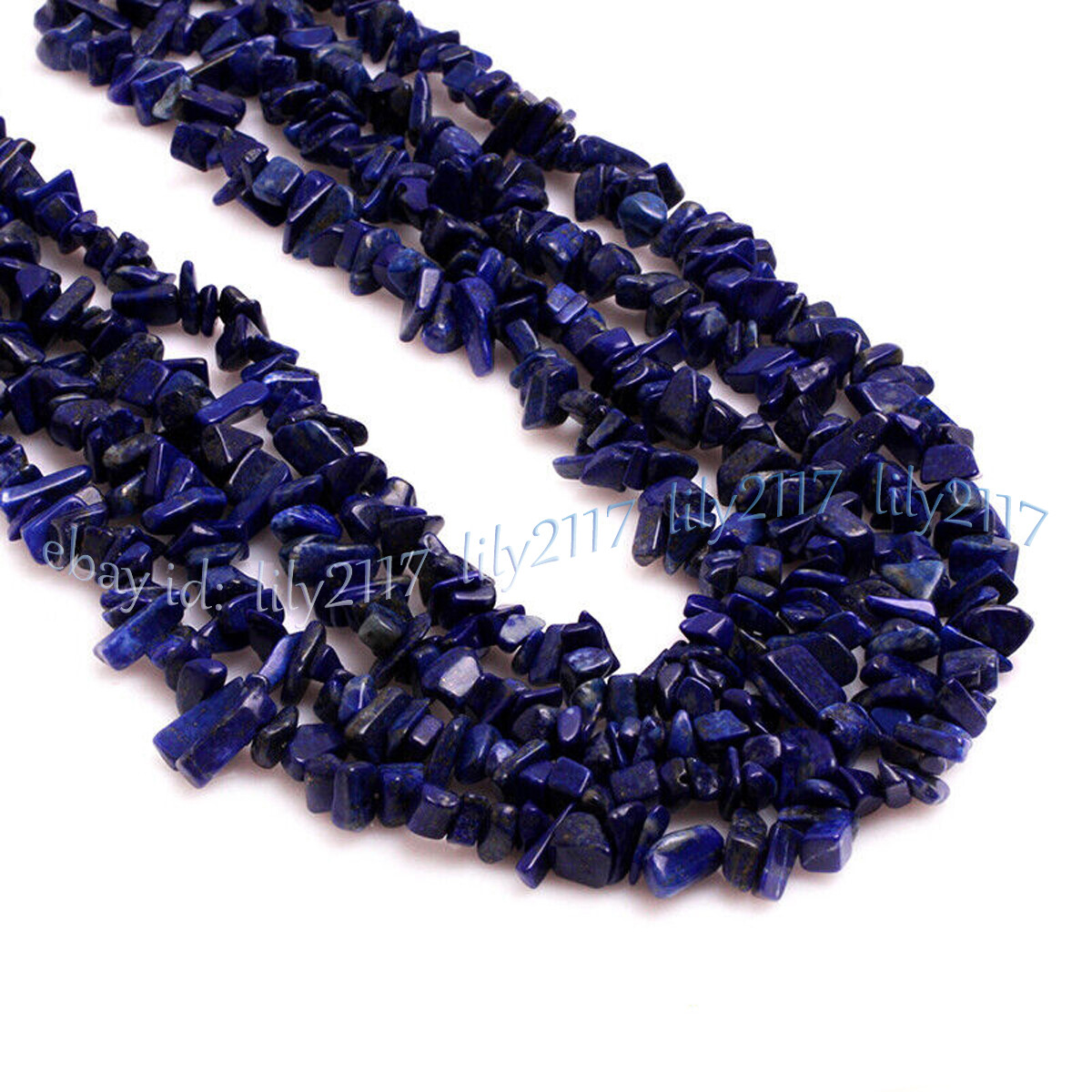 4Row Natural Gemstone Chip Cluster Statement Beads Multi-Strand Necklace 17-20”