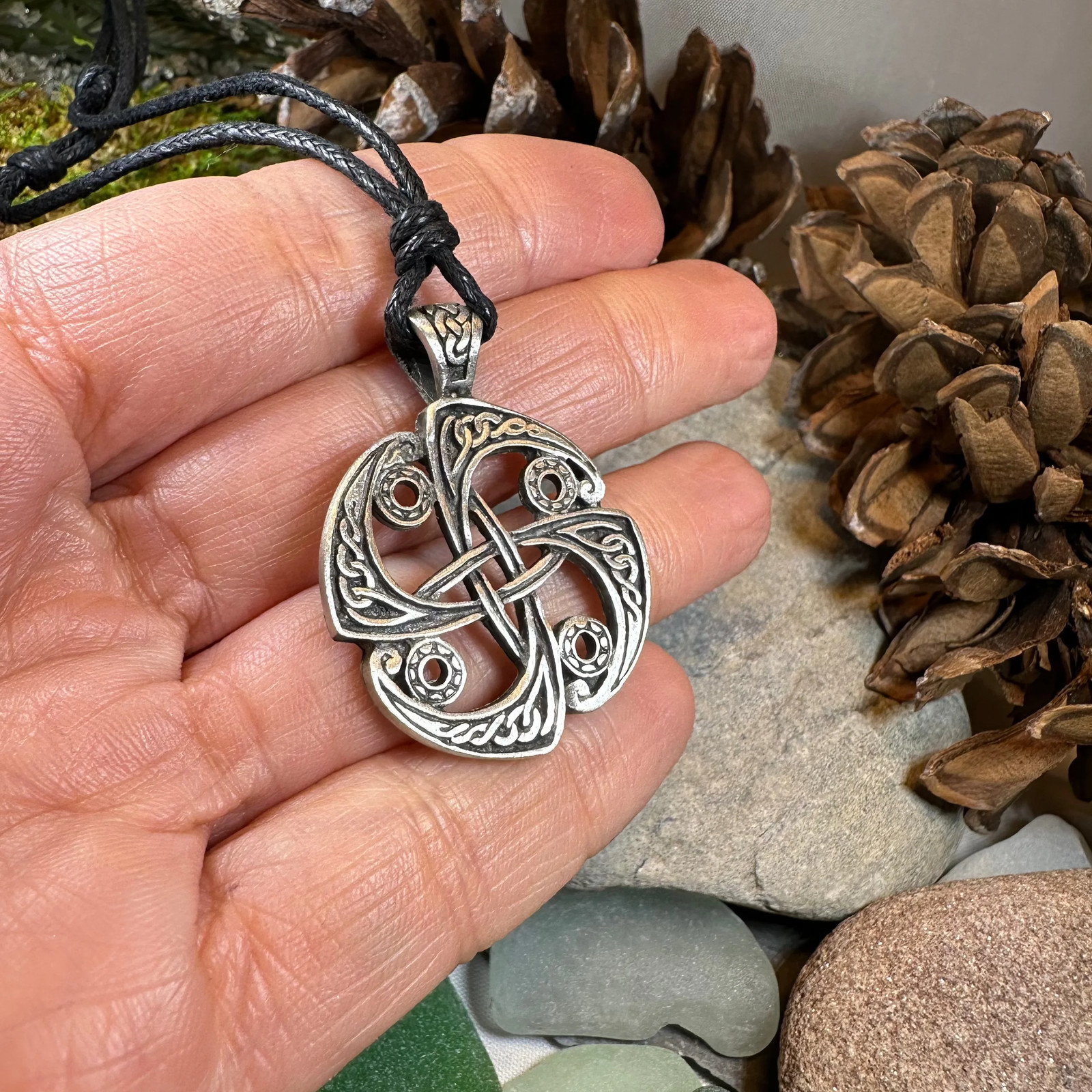 Pewter Celtic Necklace Mens Boys LARP Irish Scottish Pendant