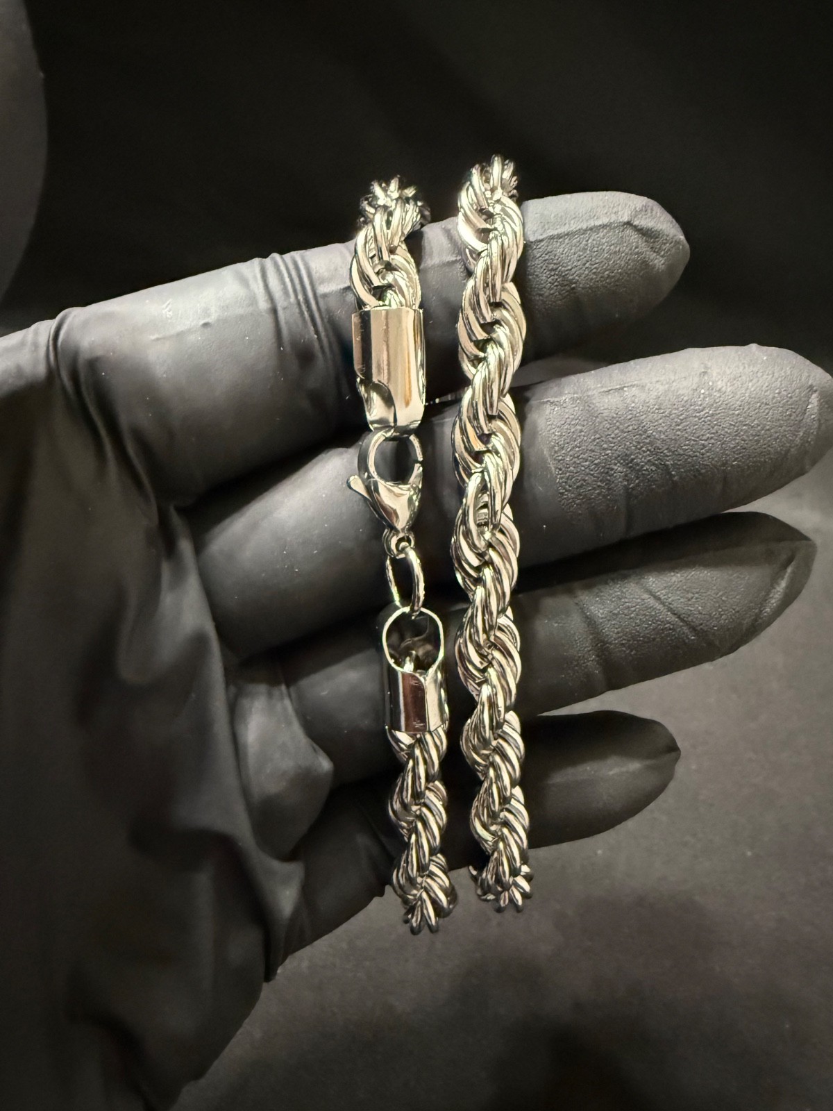 rope chain silver filled 18 inch 7.5mm lobster clasp the big boy