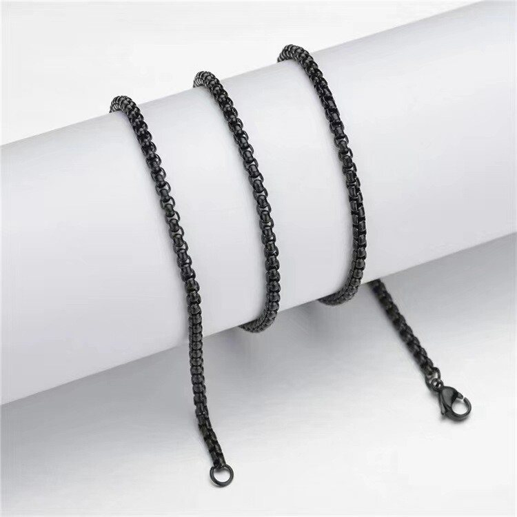 Women Men 1.5-4mm Stainless Steel 18k Gold Plated Square Rolo Chain Necklace