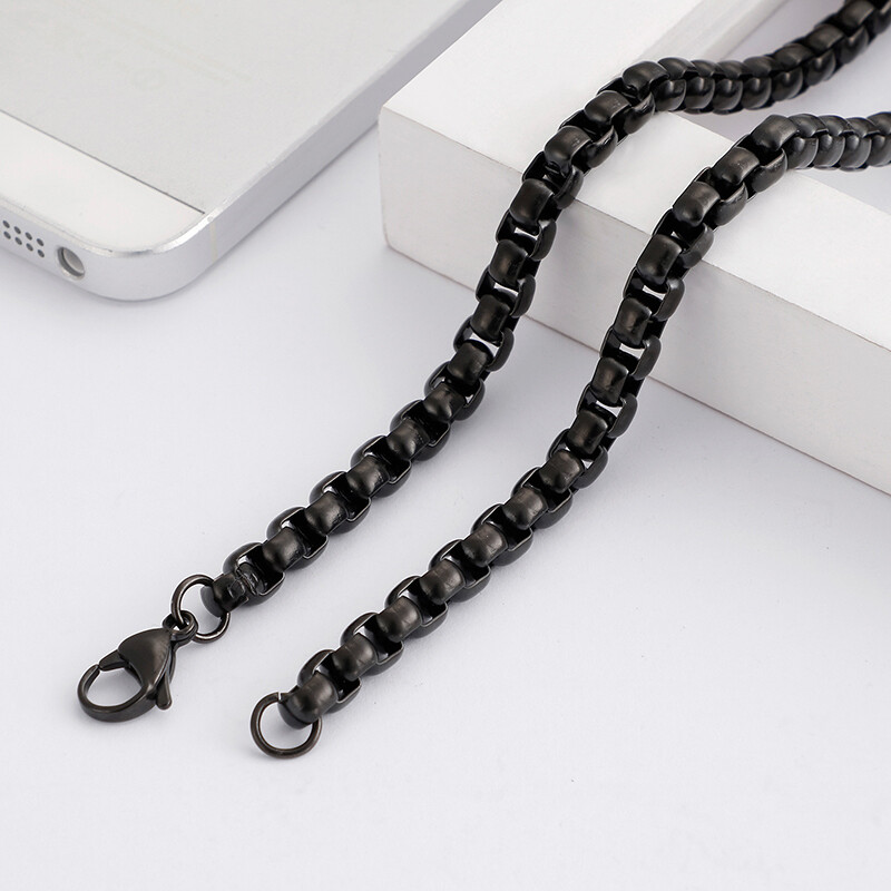 5pcs in bulk Stainless steel Square Rolo Chain Necklace Strong Link 6mm 18-26in