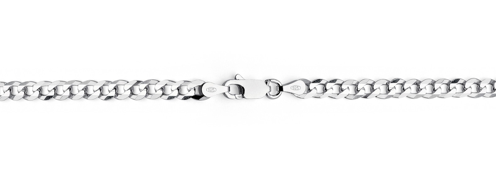 4MM Sterling Silver Curb Chain Necklace 16″ 18″ 20″ 22″ 24″ 30″