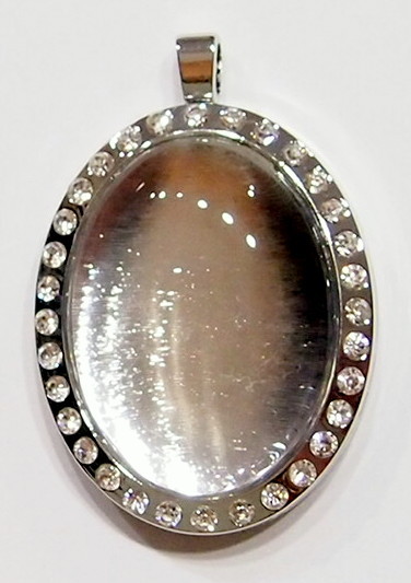 2 of 25x18mm Silver Plated Floating Locket Pendants 4 Cameos, Cabs, Charms Nice