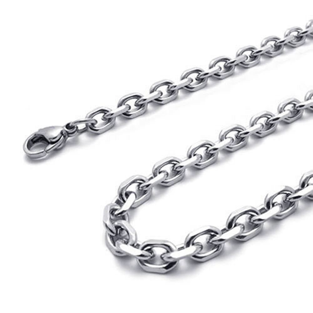 Women’s Men’s 316L Stainless Steel Necklace O Chain 3mm-7mm Silver Tone 18″-30″