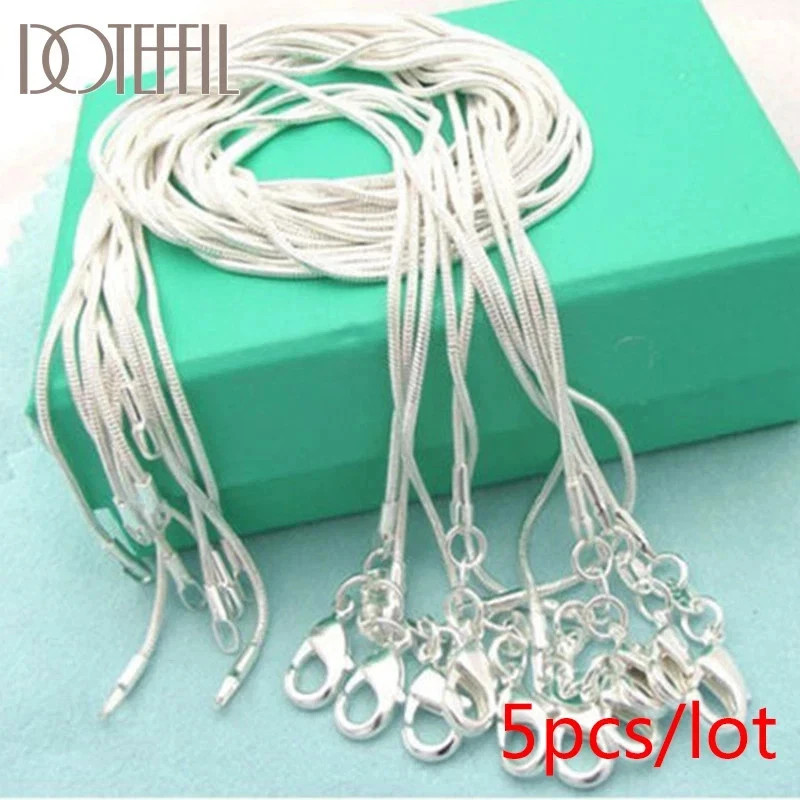 10pcs Hot Sale 925 Sterling Solid Silver 1mm Snake Chain Necklace Jewelry Gift
