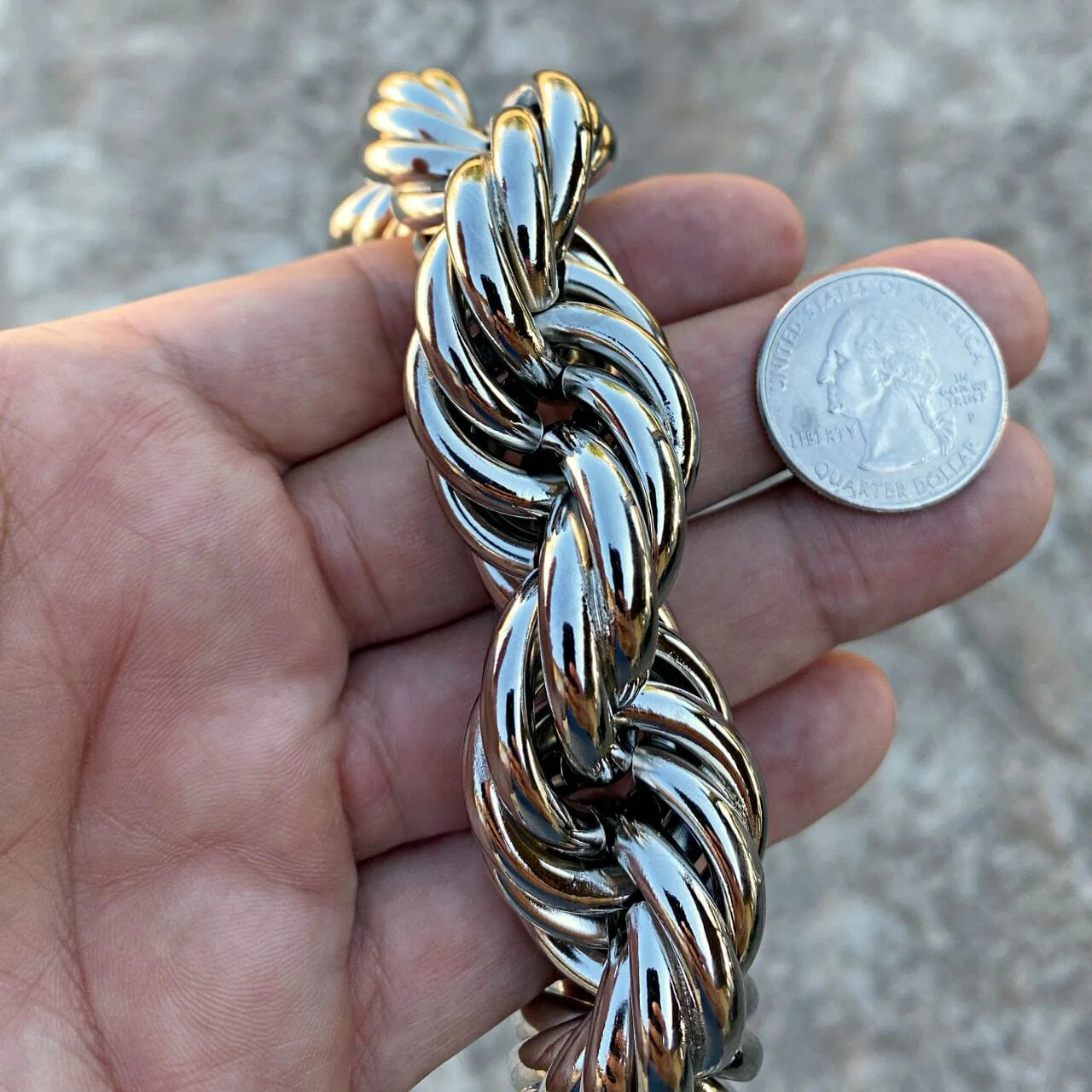 Mens Huge Chain Hollow Rope Dookie Retro Hip Hop Necklace Big 25MM Thick x 20″